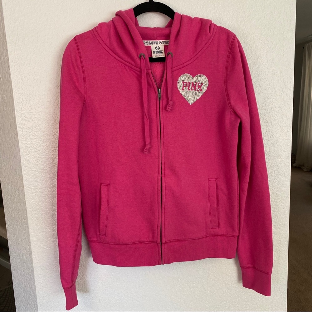 VS PINK • SEQUIN zip-up sweatshirt